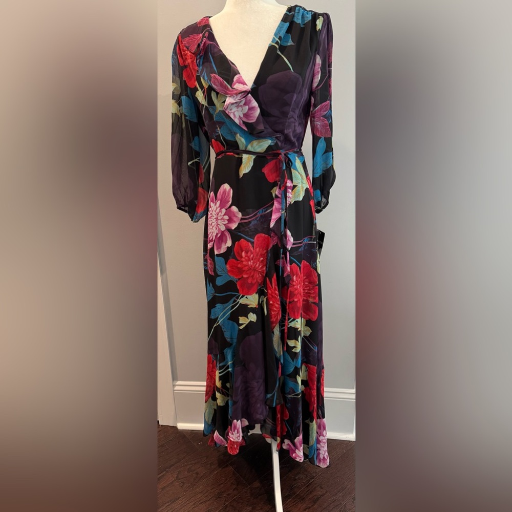 Maison Tara Red and Pink Bishop Sleeve Sundress